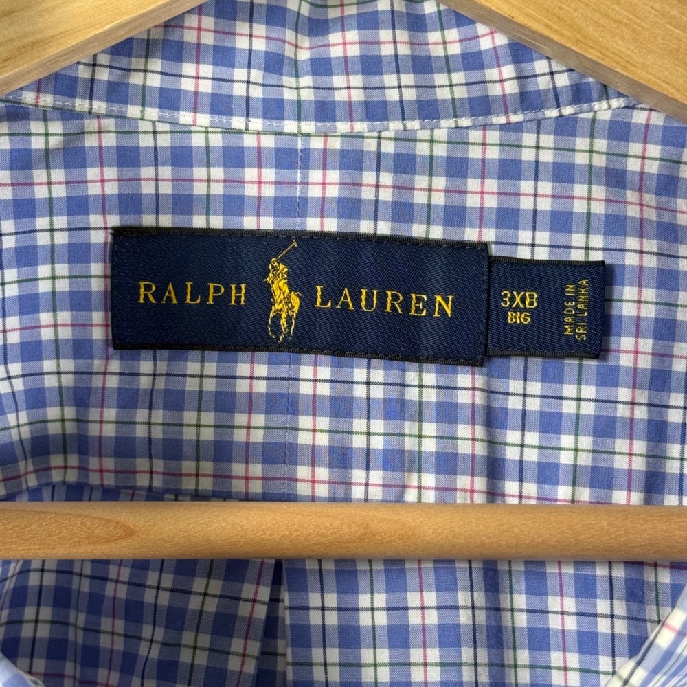 Ralph Lauren Tattersall Check Button Down Shirt Plaid Long Sleeve OCBD Mens 3XB - Picture 9 of 9